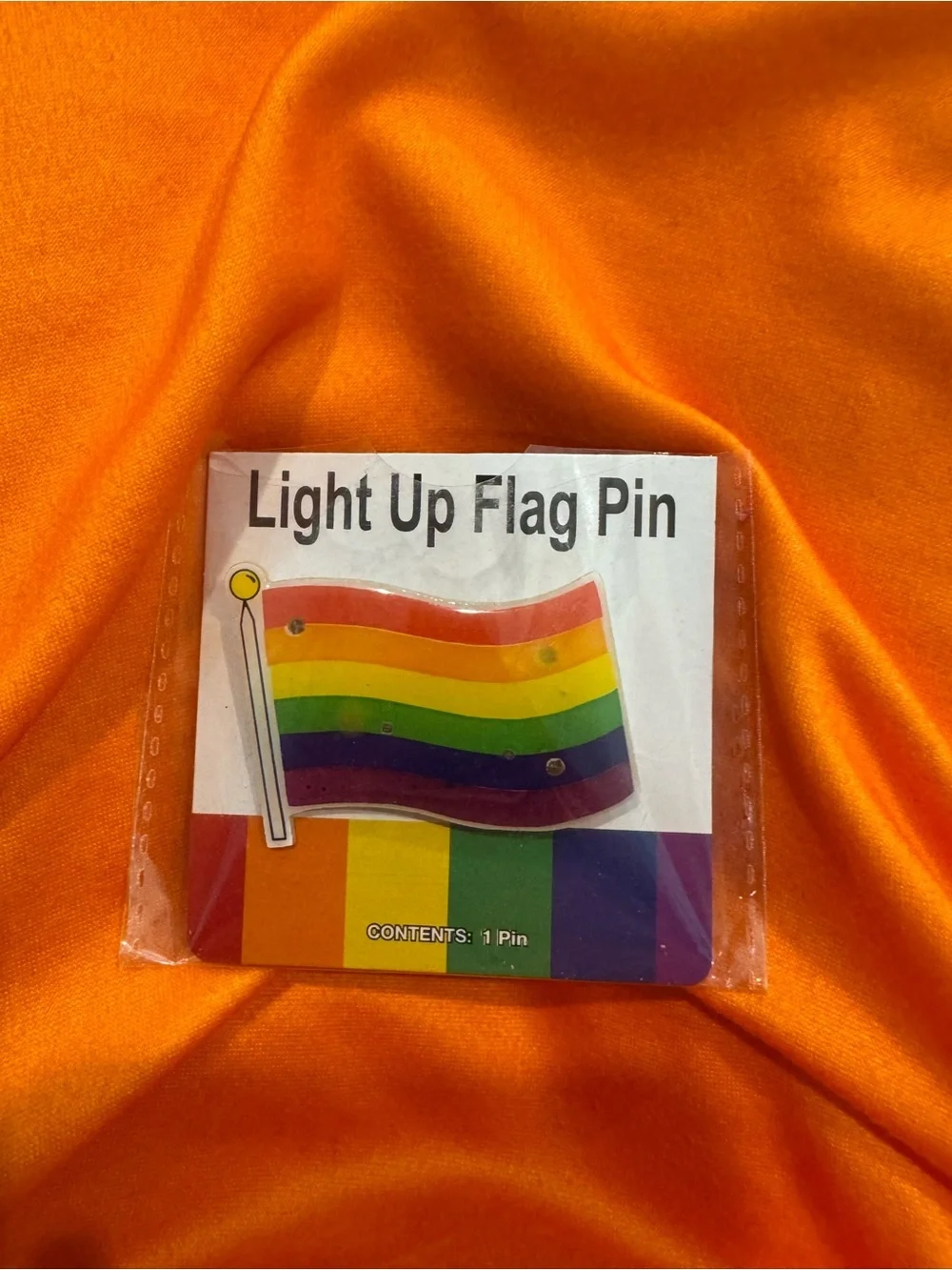 Light Up Rainbow Flag Pin - Multi-Color Pride LED Accessory